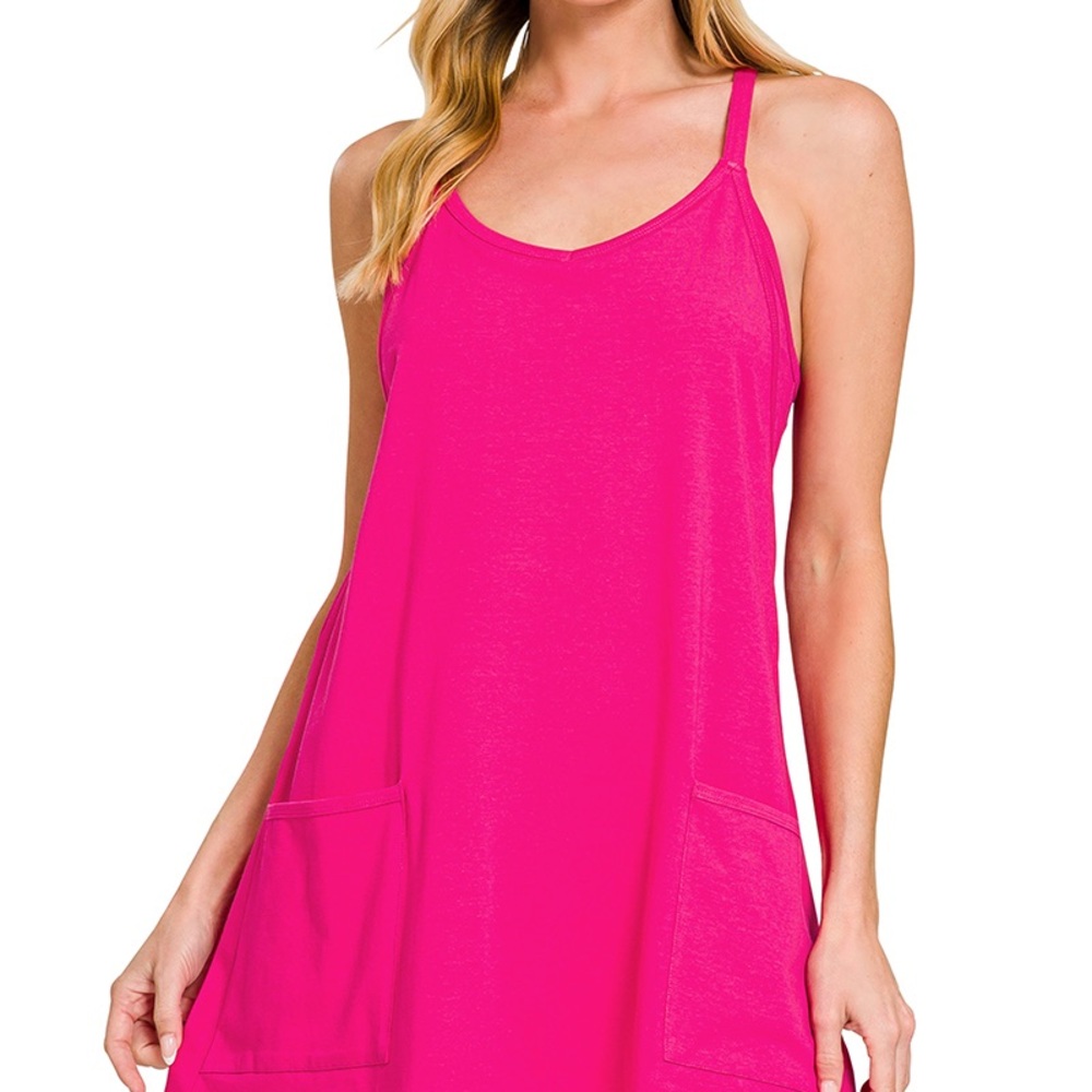 Zenana mini dress with built in romper